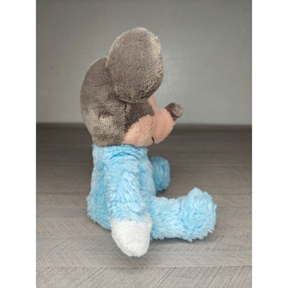 Vintage Disney Parks Mickey Mouse Plush Rattle Toy Blue Gray Baby Cuddly Soft - Picture 4 of 7